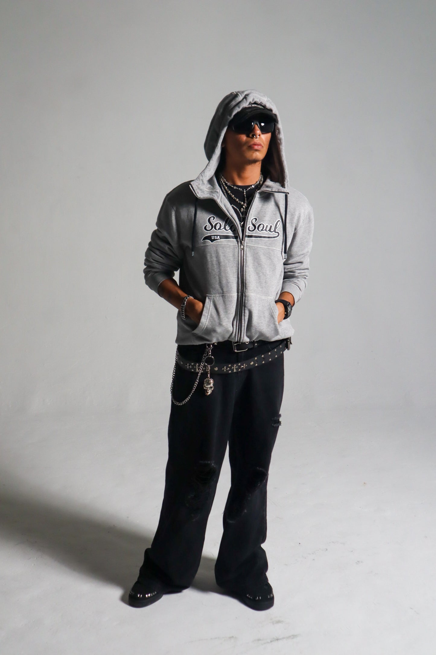 “1/1” Solo Soul Grey Zip up